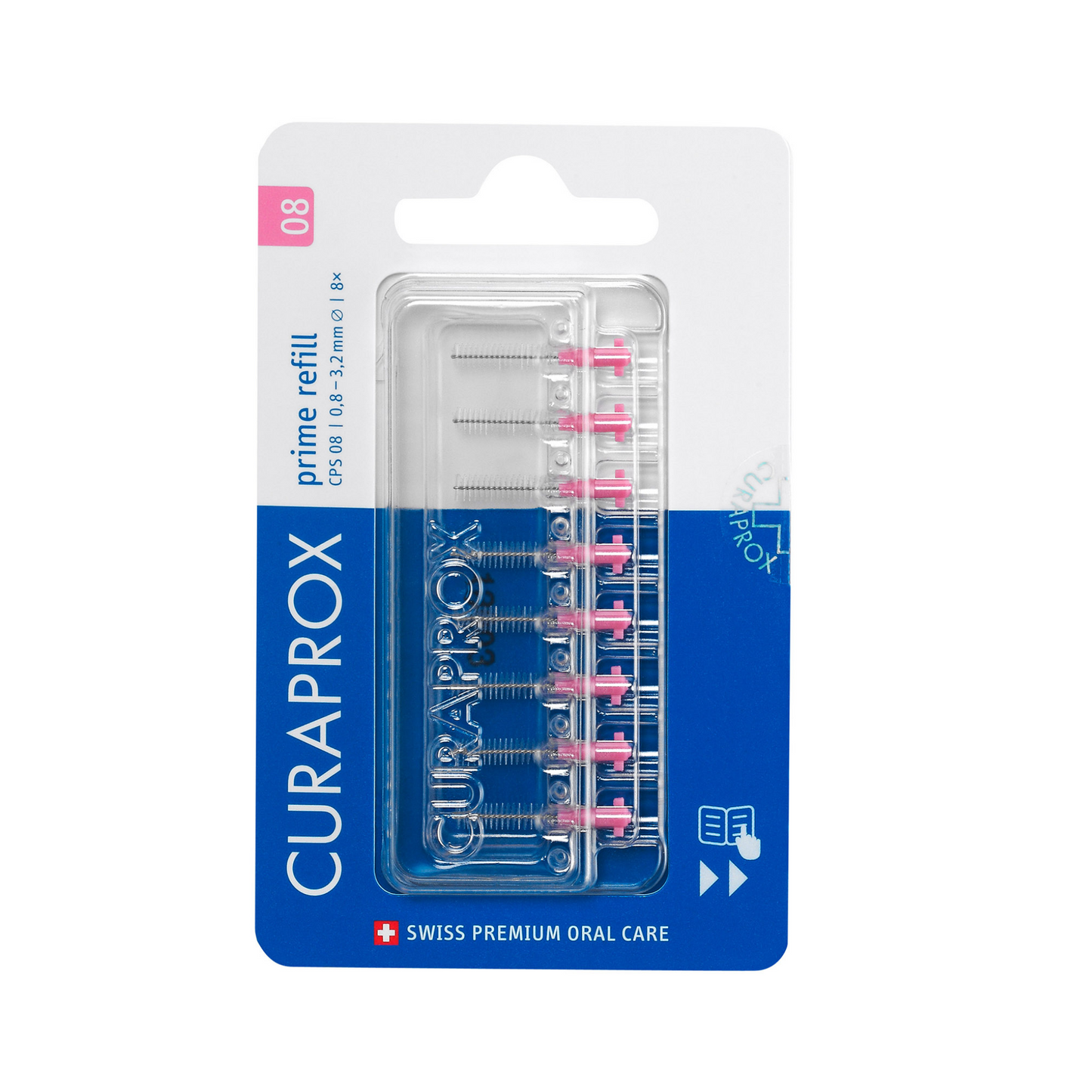 CPS 08 Prime Interdentalbürsten, rosa, 8er Recarga