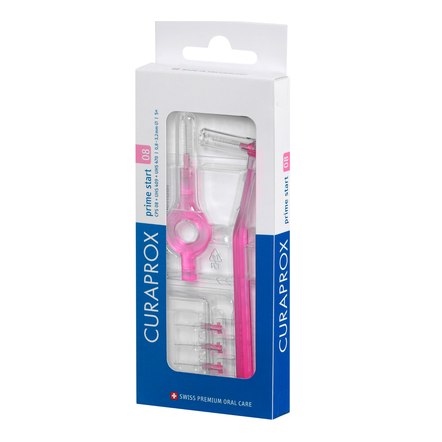 CPS 08 Prime Start InterentalBrush Set, rosa, 5 cepillos + 2 cabestro