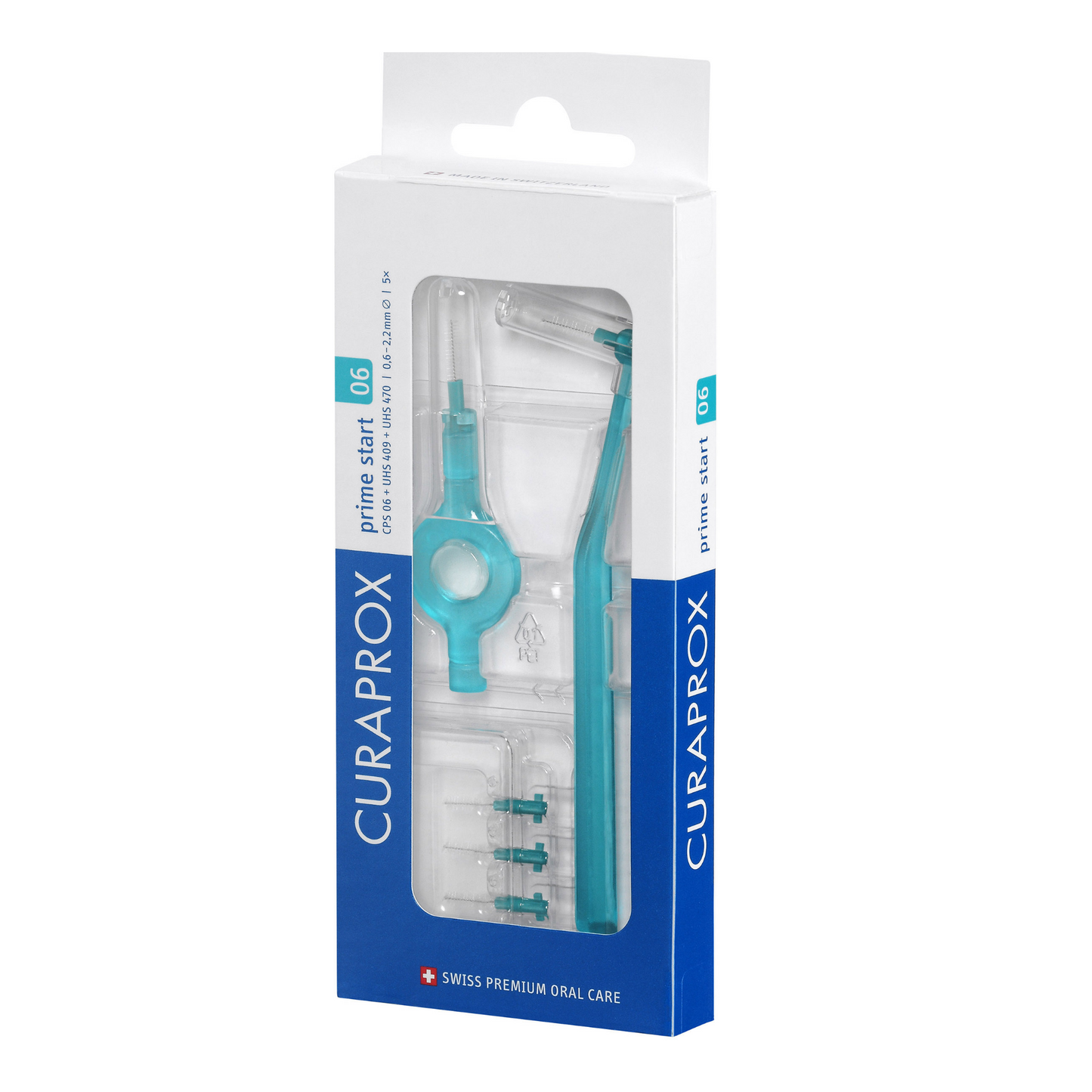 CPS 06 Prime Start InterentalBrush Set, turquesa, 5 cepillos + 2 cabestis